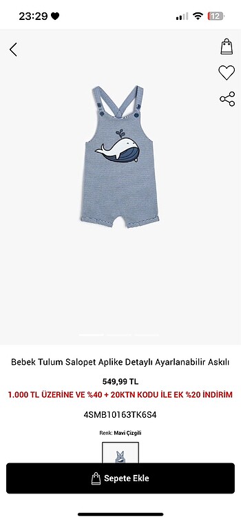 Koton bebek salopet