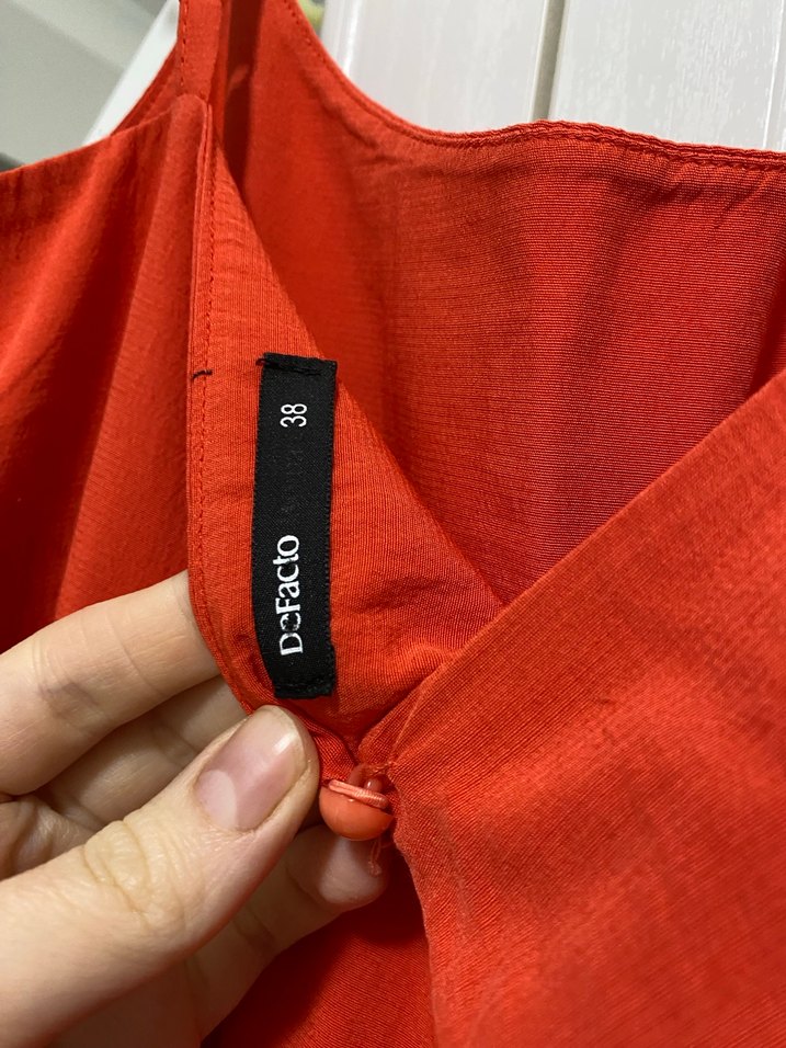 Kırmızı Drapeli Uzun Kadın tulum elbise - Görsel 3