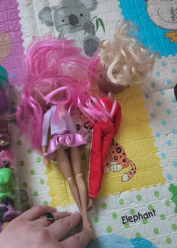  Beden Pastel pembe saçlı oyuncak bebekler