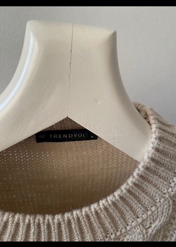 Bej Örgü Bohem Kadın Süveter - Görsel 2