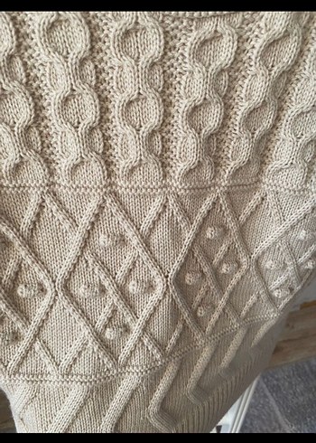 Bej Örgü Bohem Kadın Süveter - Görsel 4