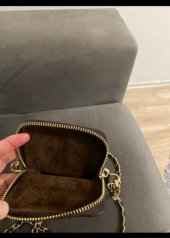 Zincir Detaylı Kahverengi Deri Kadın Çapraz Çanta - Görsel 4