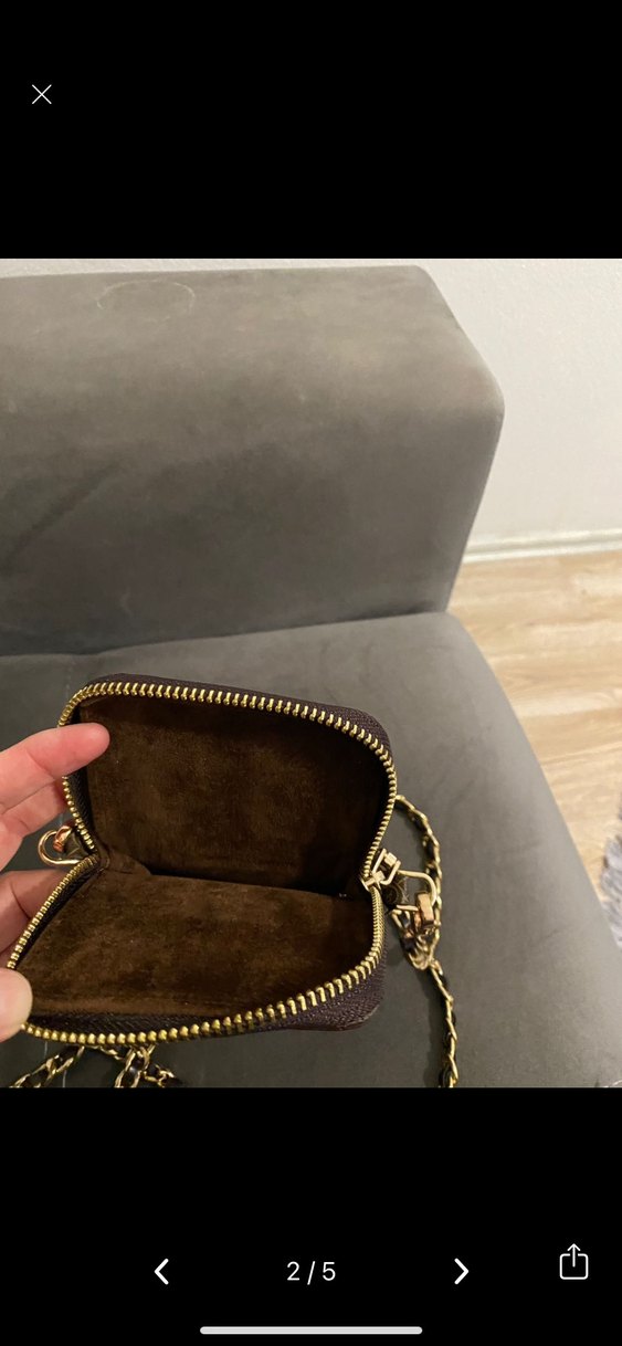 Zincir Detaylı Kahverengi Deri Kadın Çapraz Çanta - Görsel 4