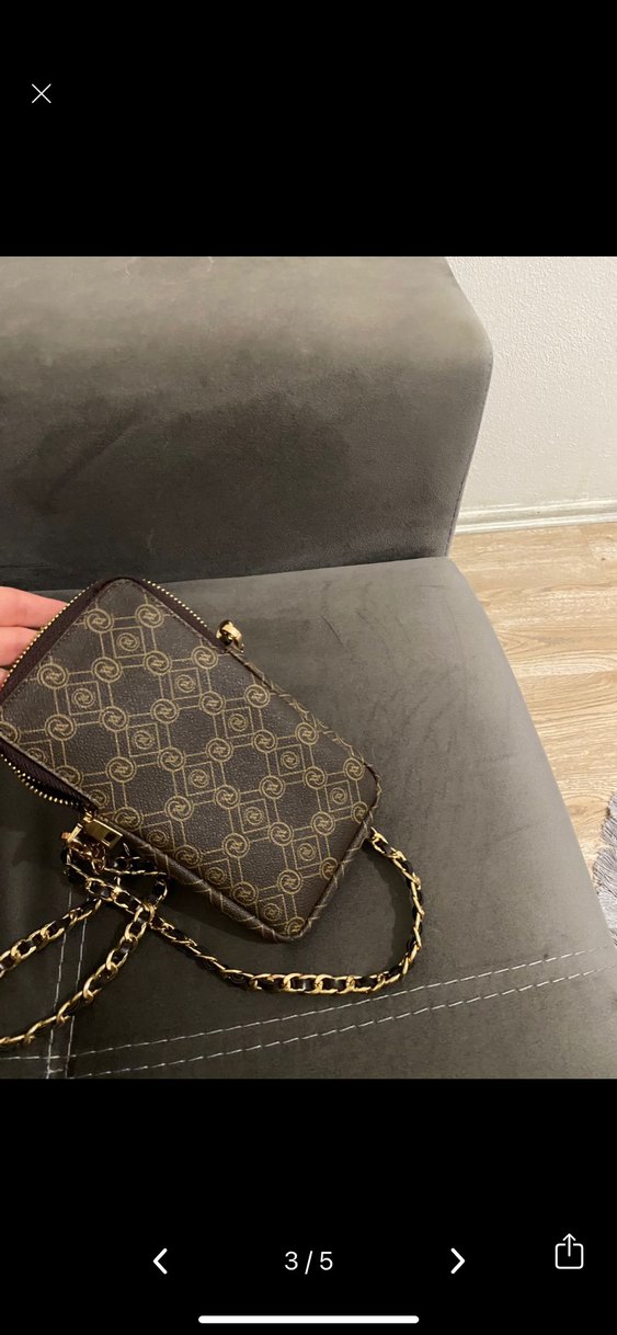 Zincir Detaylı Kahverengi Deri Kadın Çapraz Çanta - Görsel 3