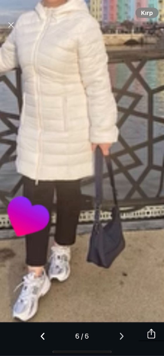 Beyaz Kısa Kadın Kışlık Mont - Görsel 5