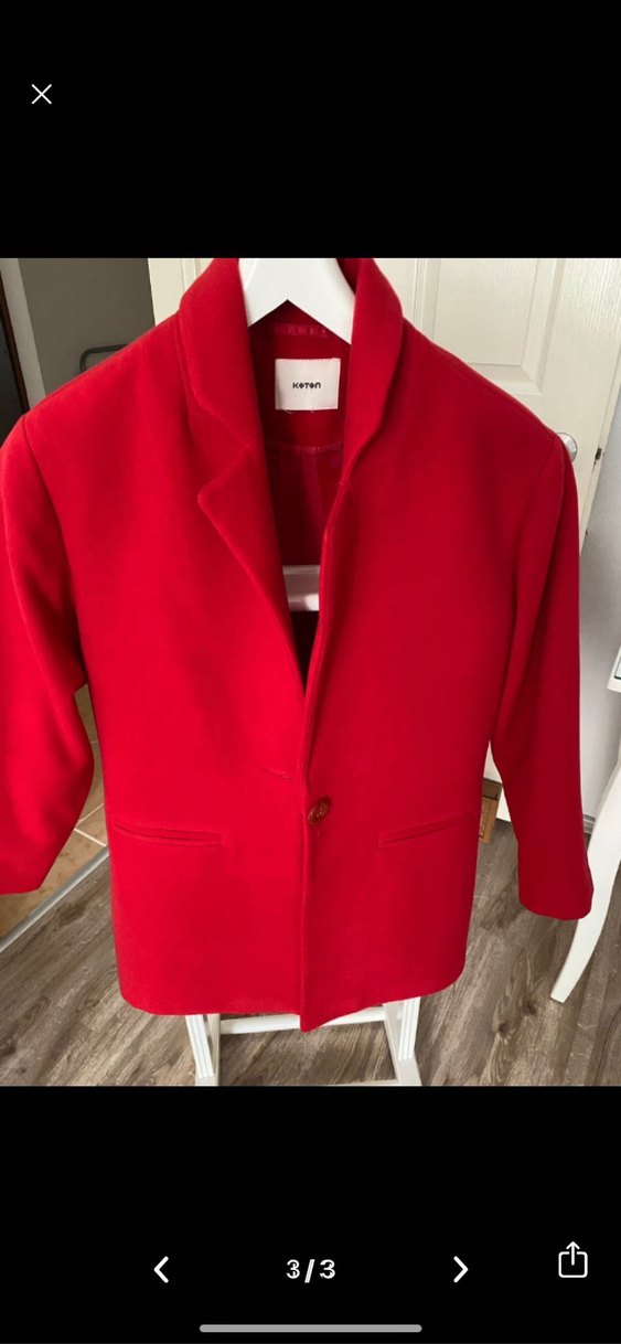 Kırmızı Klasik Kesim Kaban - Görsel 3