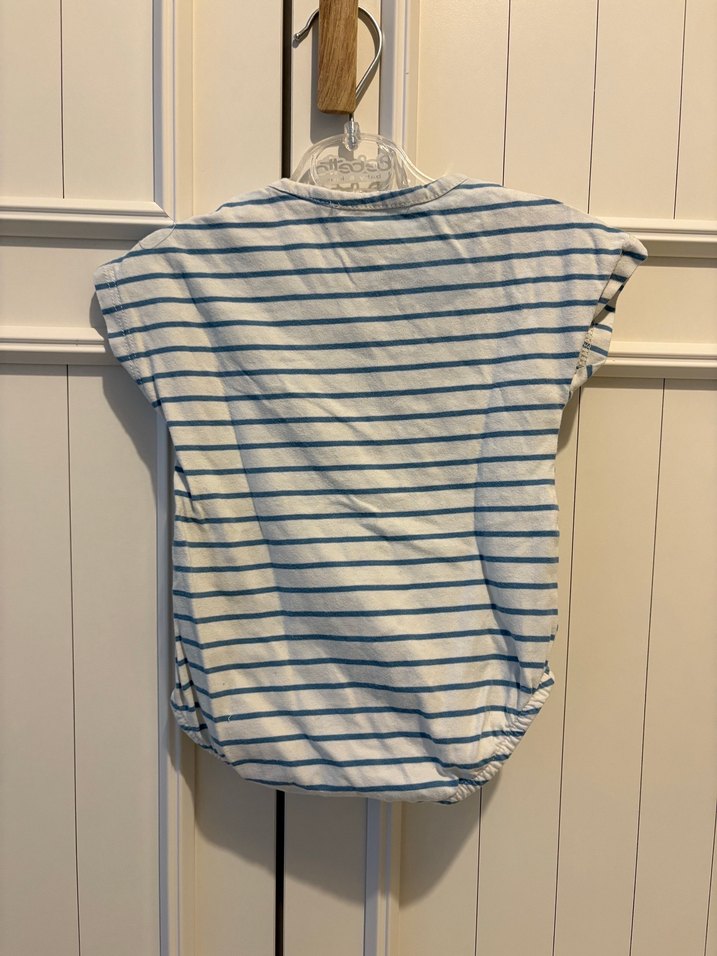 Zara Mavi Çizgili Bebek body - Görsel 3