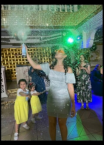 Buz mavi mini abiye