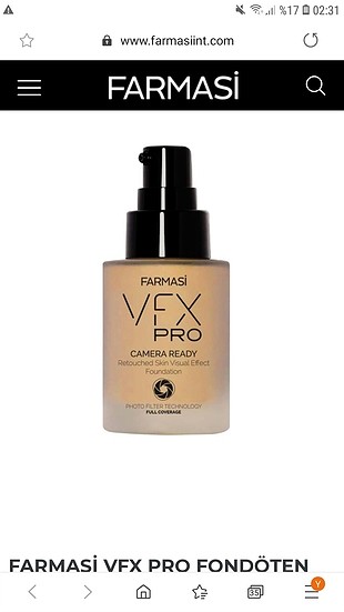 FARMASİ VFX PRO FONDÖTEN 30 ML