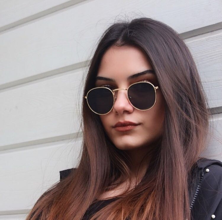 Rayban round model siyah cam gold çerçeveli güneş gözlüğü 