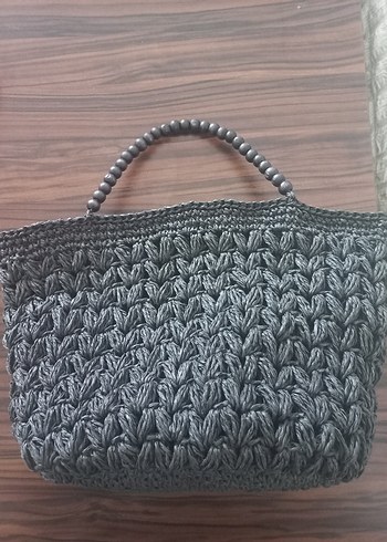 Siyah Örgü Kadın Çanta - Görsel 6