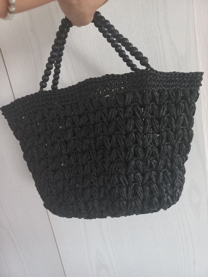 Siyah Örgü Kadın Çanta - Görsel 5