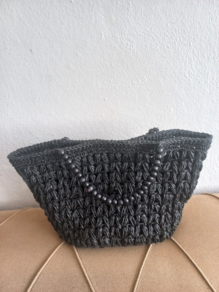 Siyah Örgü Kadın Çanta - Görsel 4