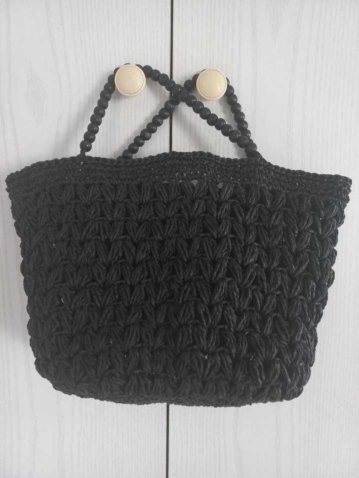 Siyah Örgü Kadın Çanta - Görsel 3
