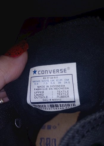 Siyah Kadın converse bilekli Spor Ayakkabı - Görsel 7