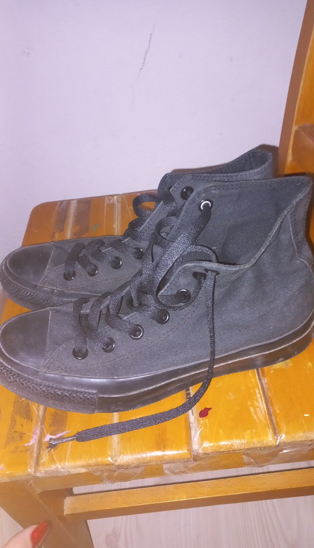 Siyah Kadın converse bilekli Spor Ayakkabı - Görsel 3