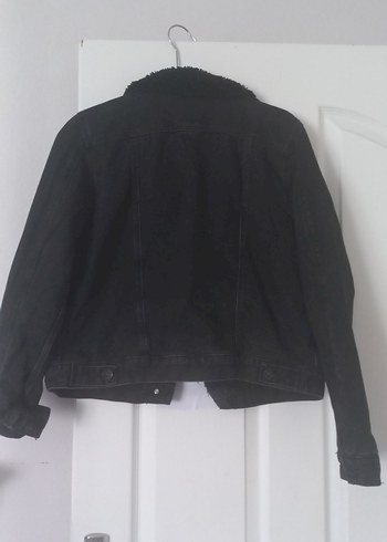 Kürklü Siyah Kadın Kot Ceket - Görsel 5