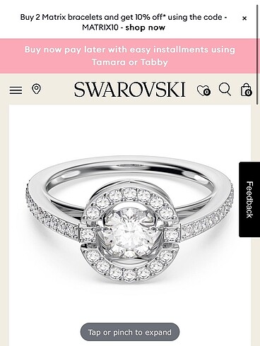 Swarovski yüzük