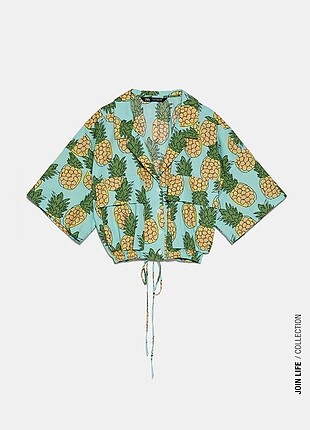 Zara marka ananas desenli üstü beden Xs-S #ananas #zara