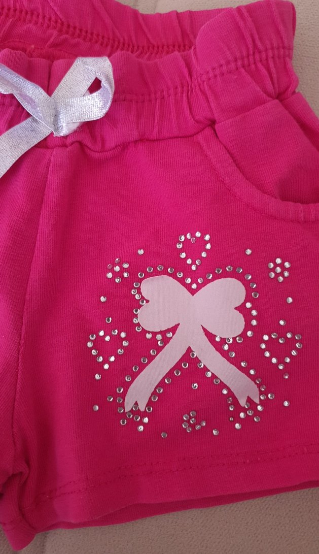 Kız Çocuk Pembe Fiyonklu Şort - Görsel 3