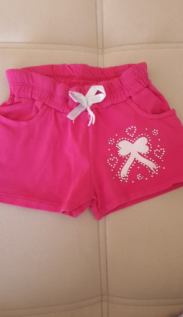 Kız Çocuk Pembe Fiyonklu Şort - Görsel 2