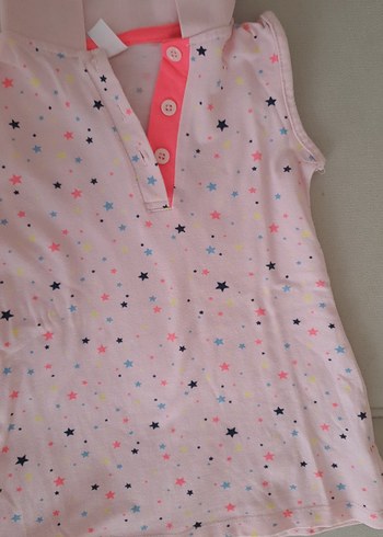 Desenli Kız Çocuk Kolsuz Polo elbise - Görsel 6