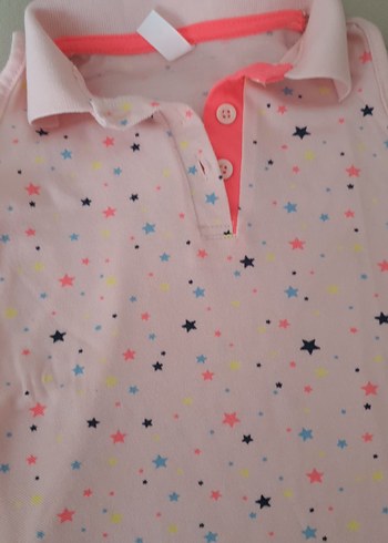 Desenli Kız Çocuk Kolsuz Polo elbise - Görsel 3