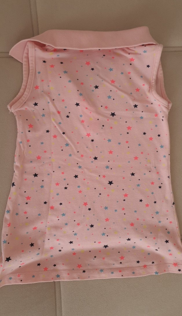 Desenli Kız Çocuk Kolsuz Polo elbise - Görsel 5