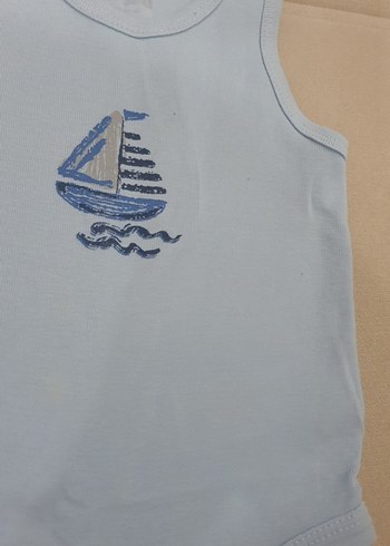 Mavi Erkek Bebek Kolsuz Çıtçıtlı Body - Görsel 3