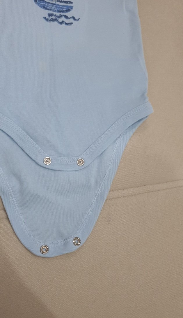 Mavi Erkek Bebek Kolsuz Çıtçıtlı Body - Görsel 2