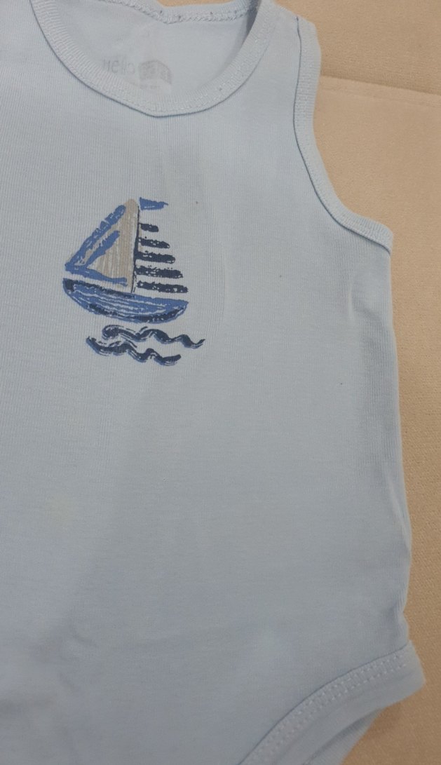 Mavi Erkek Bebek Kolsuz Çıtçıtlı Body - Görsel 3