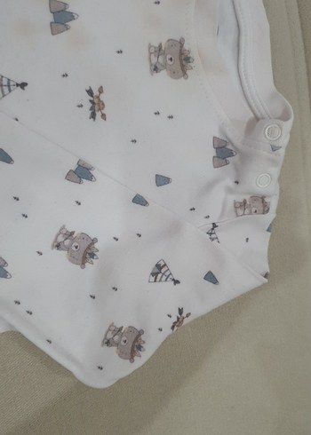 Baskılı Beyaz Gri Çocuk İçlik - Görsel 2