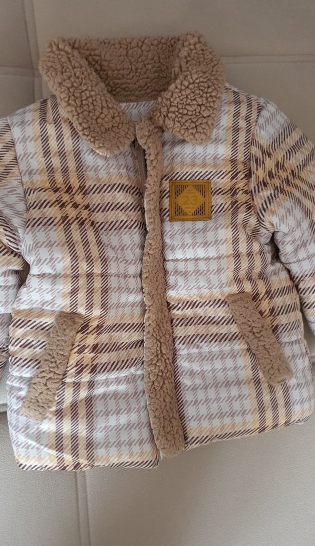 Kahverengi Ekose Kürklü Erkek Çocuk Mont - Görsel 3