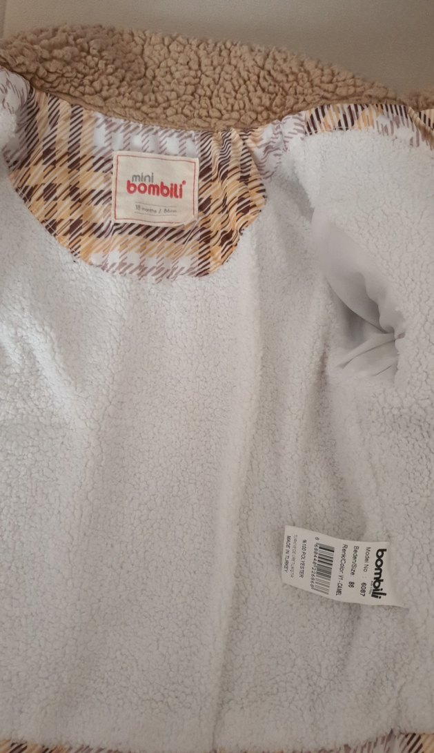 Kahverengi Ekose Kürklü Erkek Çocuk Mont - Görsel 4