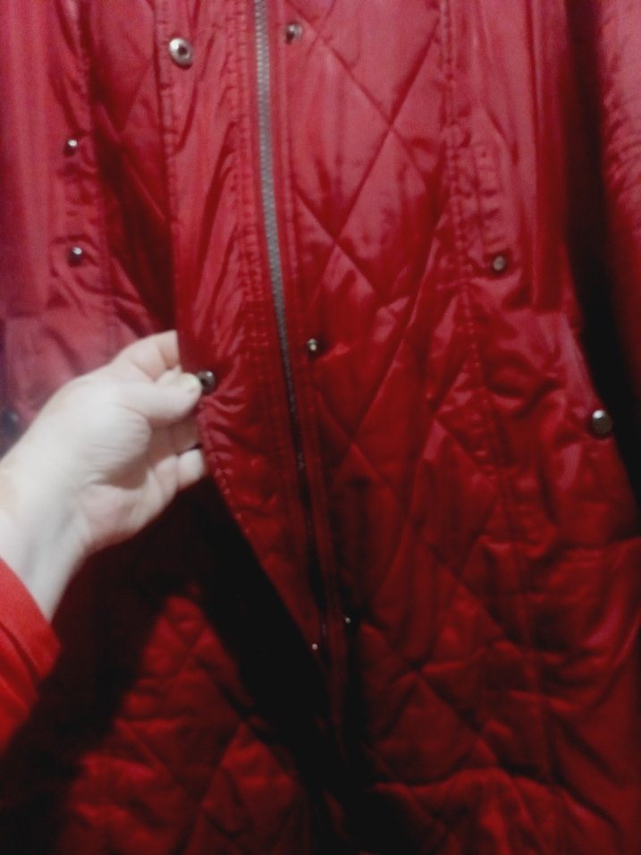 Bordo Uzun Düğmeli Kadın Kışlık Mont - Görsel 5