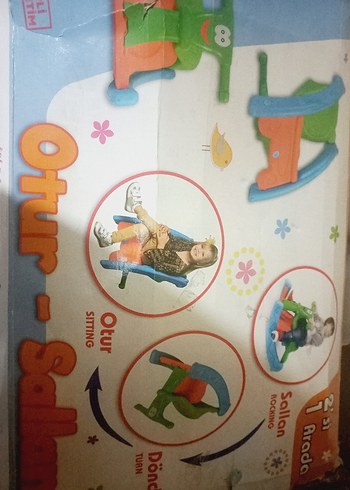 Renkli cocuk sallanan oyuncak ve tabure - Görsel 2