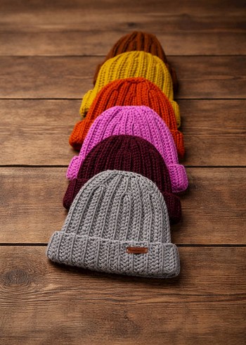 Kadın Renkli Örgü Bere - Görsel 2