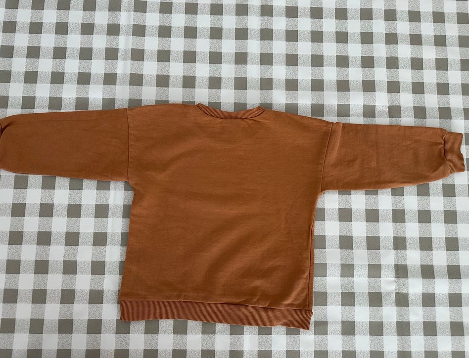Kiremit kahve renk Baskılı çocuk Sweatshirt - Görsel 3
