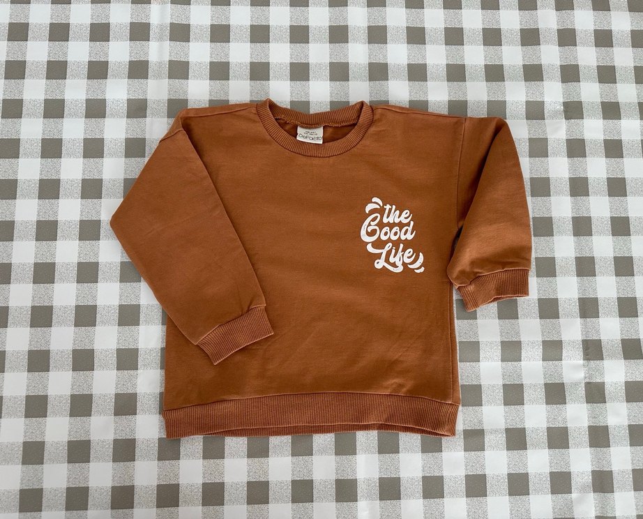 Kiremit kahve renk Baskılı çocuk Sweatshirt - Görsel 2