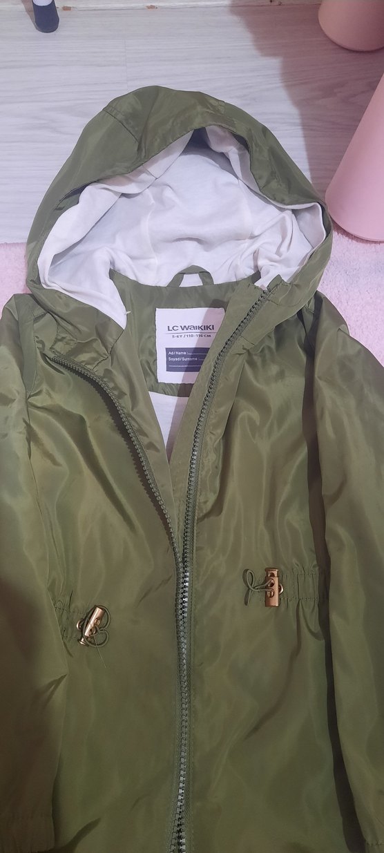 Kız Çocuk Yeşil Fermuarlı Ceket yagmurluk - Görsel 2