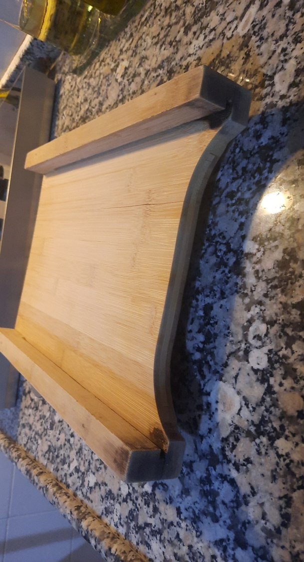 Parlak Kahverengi Ahşap Kesme Tahtası ve Tepsi - Görsel 3