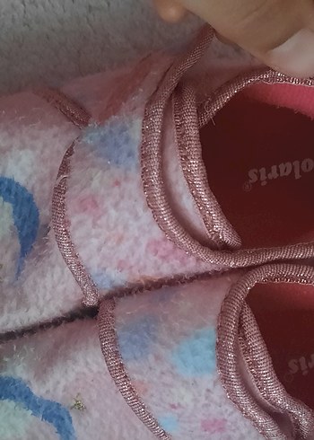 Kız Çocuk Pembe Nakışlı Sıcak Terlik - Görsel 2