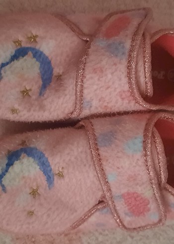 Kız Çocuk Pembe Nakışlı Sıcak Terlik - Görsel 3