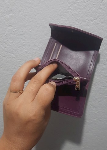 Klasik Mor Deri Kadın Cüzdanı - Görsel 5