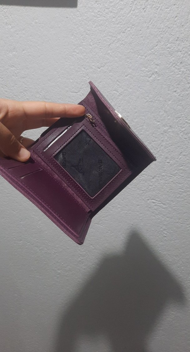Klasik Mor Deri Kadın Cüzdanı - Görsel 2