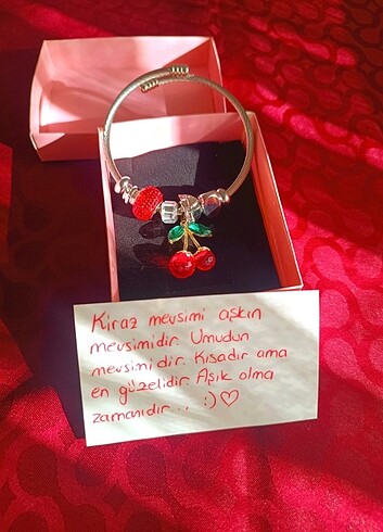 Kiraz charm pandora bileklik