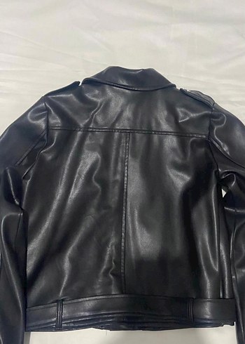 s Beden siyah Renk Kadın Siyah Deri Biker Ceket