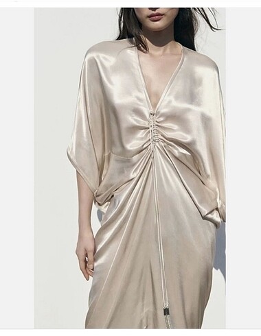 Zara Zara saten kaftan elbise