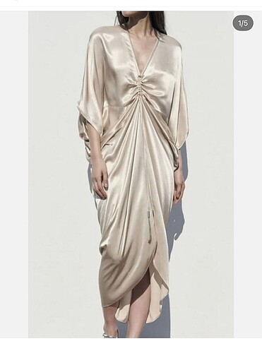 xs Beden Zara saten kaftan elbise