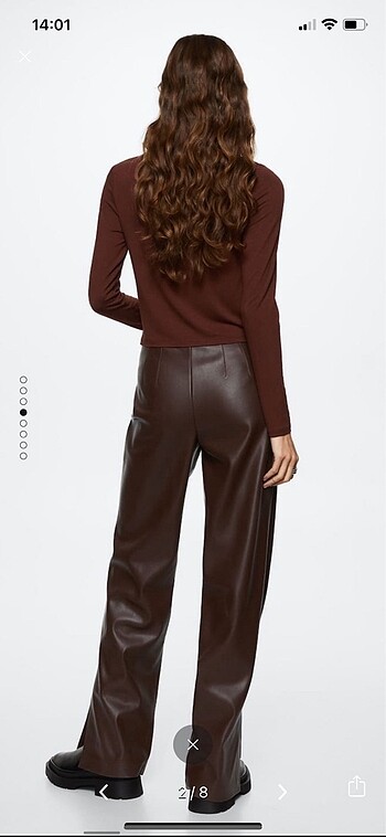Mango MANGO SUNİ DER PANTOLON